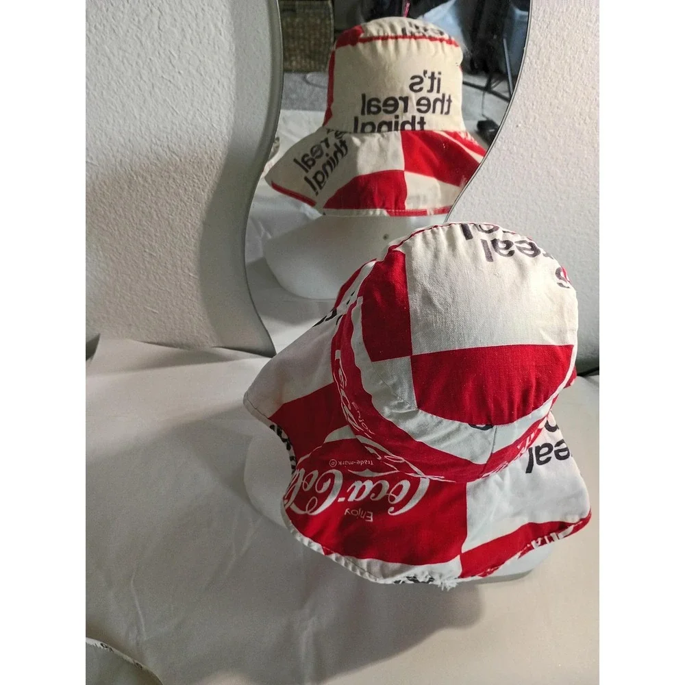 Vintage Coca Cola Red White Hat and Backpack Set Its The Real‎ Thing Canvas Kids